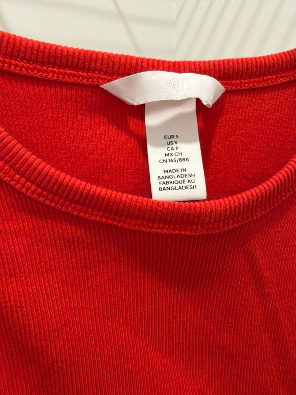 H&M Red Ribbed Cropped Tank Top - Picture 3 of 3